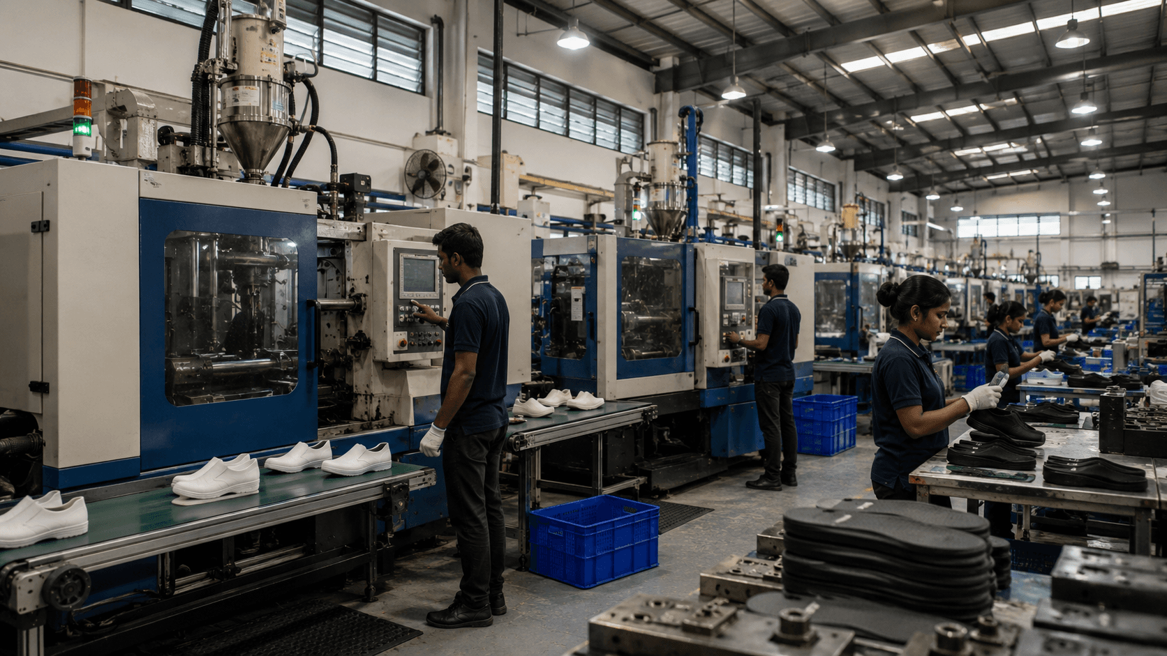 TEEMA factory floor with modern injection moulding machines